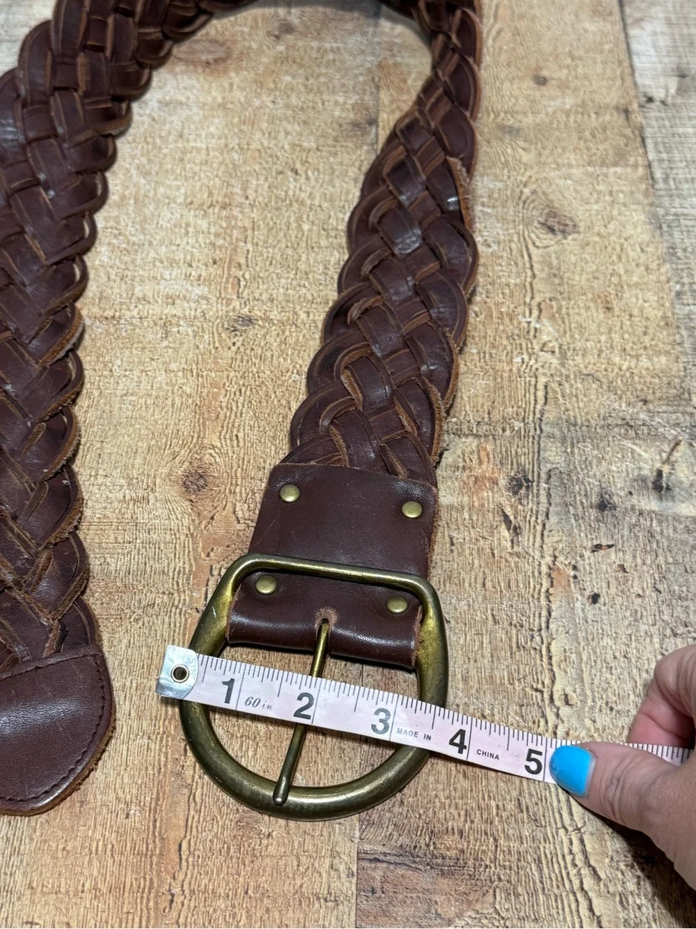 WOMEN'S ABERCROMBIE & FITCH BROWN GENUINE LEATHER BRAIDED BELT SIZE XS/S  Pre ow